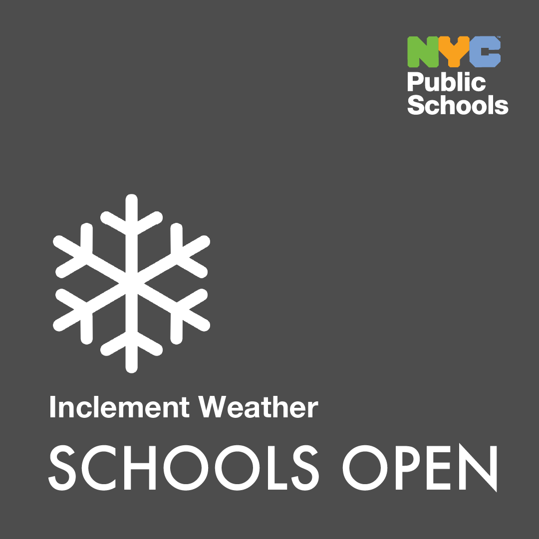 NYC Public Schools (@nycschools) on Twitter photo The National Weather Service (<a href="/NWS/">National Weather Service</a>) is forecasting mixed precipitation throughout New York City on Thursday, February 6.
NYC Emergency Management (<a href="/nycemergencymgt/">NYC Emergency Management</a>) has issued a Winter Weather Alert for Thursday, February 6.
<a href="/NYCSchools/">NYC Public Schools</a> buildings will remain open. The National Weather Service (<a href="/NWS/">National Weather Service</a>) is forecasting mixed precipitation throughout New York City on Thursday, February 6.
NYC Emergency Management (<a href="/nycemergencymgt/">NYC Emergency Management</a>) has issued a Winter Weather Alert for Thursday, February 6.
<a href="/NYCSchools/">NYC Public Schools</a> buildings will remain open.