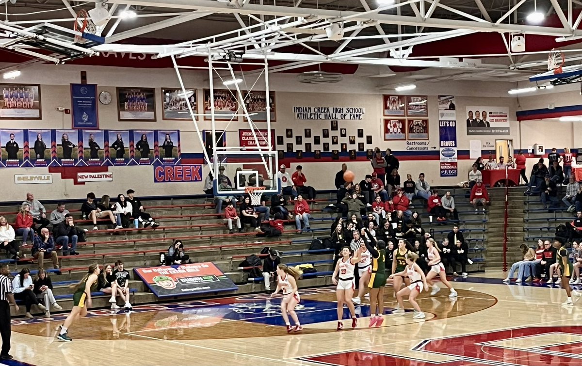 Lady Woodmen 🏀 taking on New Pal as the IHSAA Girls Sectional #28 kicks off.  💚 Let’s go Woodmen! 💛 <a href="/Gwoodathletics/">Greenwood Athletics</a>