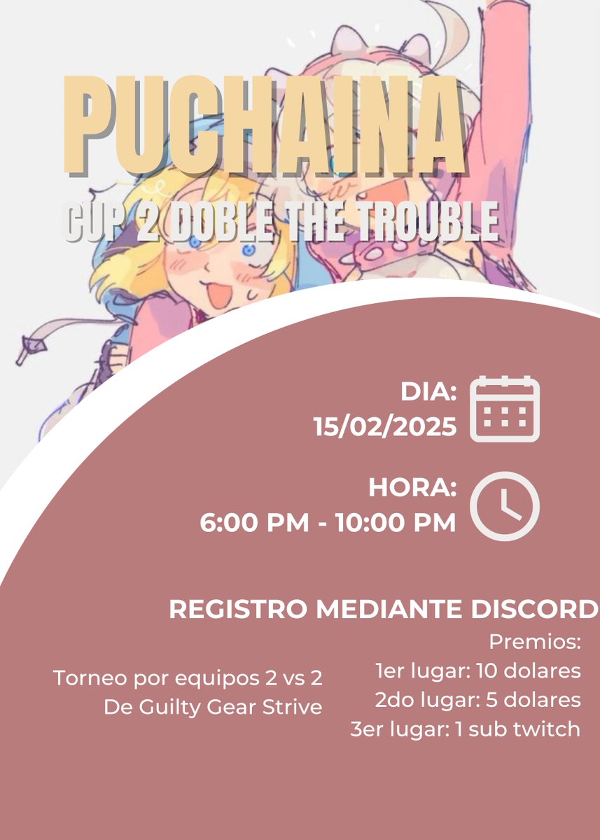 Torneo de guilty gear Strive el dia 15 de febrero con premios!, interesados registrarse en:
challonge.com/es/hyddud8i
Y enviarme DM para cordinarnos, o ingresar al discord y ahi lo hablamos -3-
discord.gg/VR3PBfae
#FGC #GuiltyGearStrive