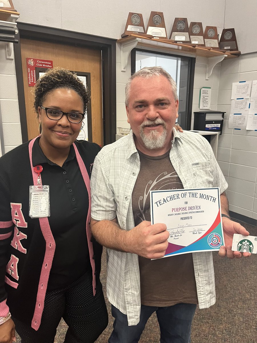 Please join us in celebrating our amazing January Teachers of the Month: Mr. Moes, BSS, was recognized for being Purpose Driven; Mrs. Reyes, 8th grade science, was recognized for Pride In Our Work &amp; Ms. Peters, art, was recognized for Passion For People! #BondyProud #BeTheOne