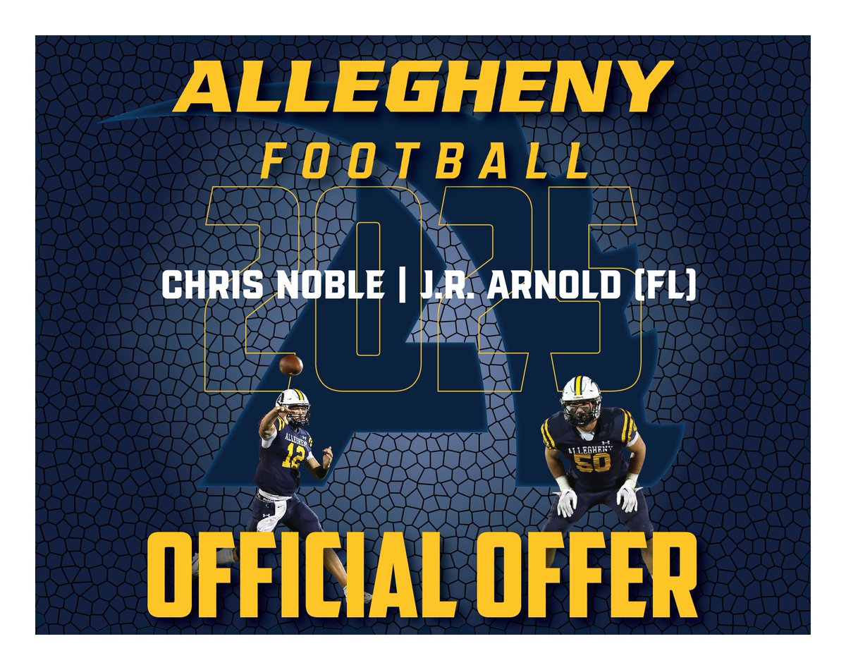 Extremely excited and thankful to get an offer from <a href="/Coach_Layer/">Braden Layer</a> to continue my education and play football for <a href="/AlleghenyFB/">Allegheny Football</a> <a href="/ACGatorSports/">Allegheny Gators</a> !