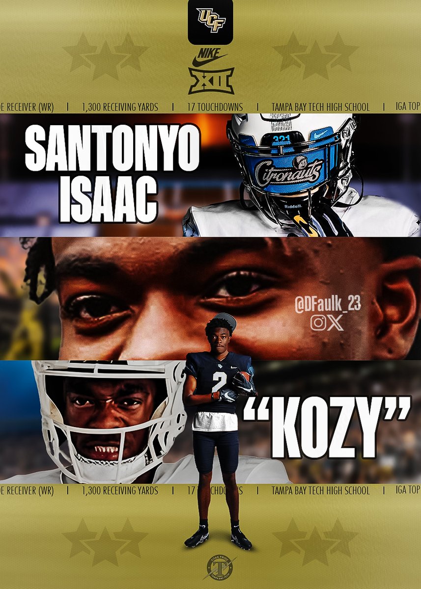 DFaulk_23's tweet photo. For our 2nd photo dedicated to the @UCF_Football #KnightVision25 class, let's spotlight @Sgkozyy
⚔️This #HometownHero from @TBTFootball is a WR ready to show @UCFKnights fans his excellent route running & ball skills. ⚔️
Show him some love & drop him a follow!
#UCF
#GKCO https://t.co/OmUnSZcsoh