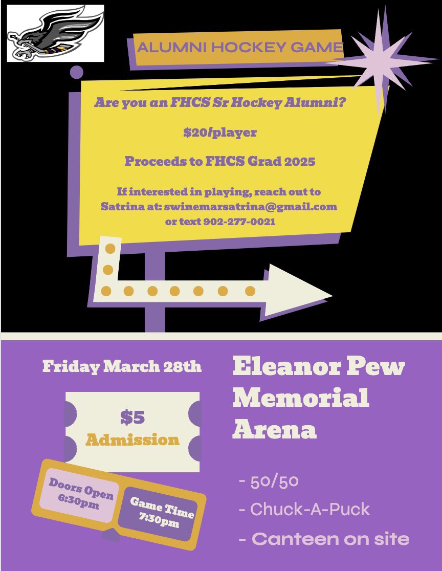 FHCSBHOCKEY's tweet photo. @FHCS_Falcons  hockey alumni! Are you ready for an Alumni game? Spots are going to fill up fast. 
Details in the pic! https://t.co/wC2ziLN2EE