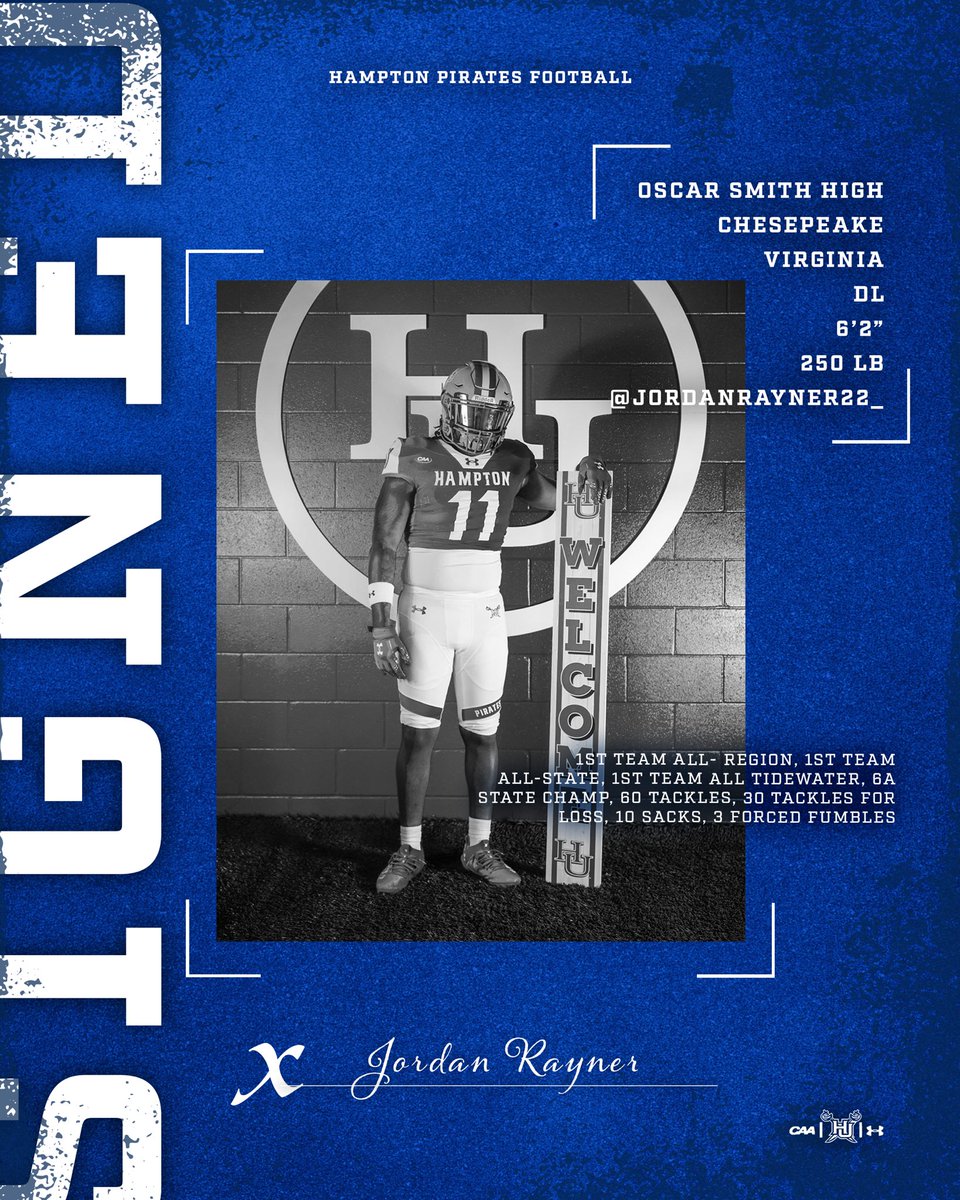Jordan Rayner is officially a Pirate! Welcome to Our Home by the Sea! ⚓️💙

#WeAreHamptonU