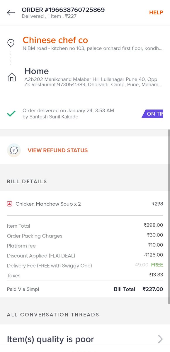 DJ07DA's tweet photo. Stale and bad quality food delivered and no responsibility taken please see the picture of the soup ordered @Swiggy @SwiggyCares @fssaiindia https://t.co/AJlIUQA8jp
