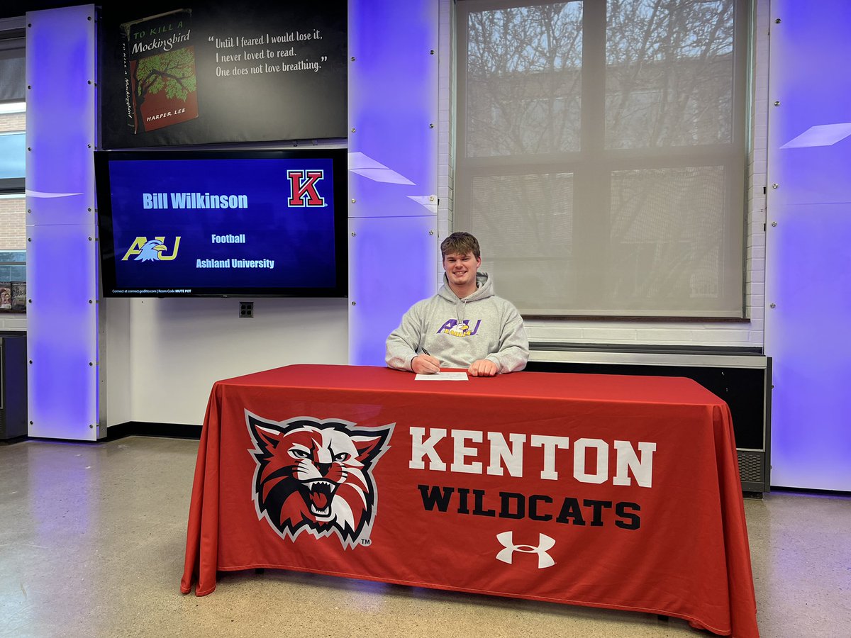 Congrats to Bill Wilkinson on signing to continue his education and play football at Ashland University!