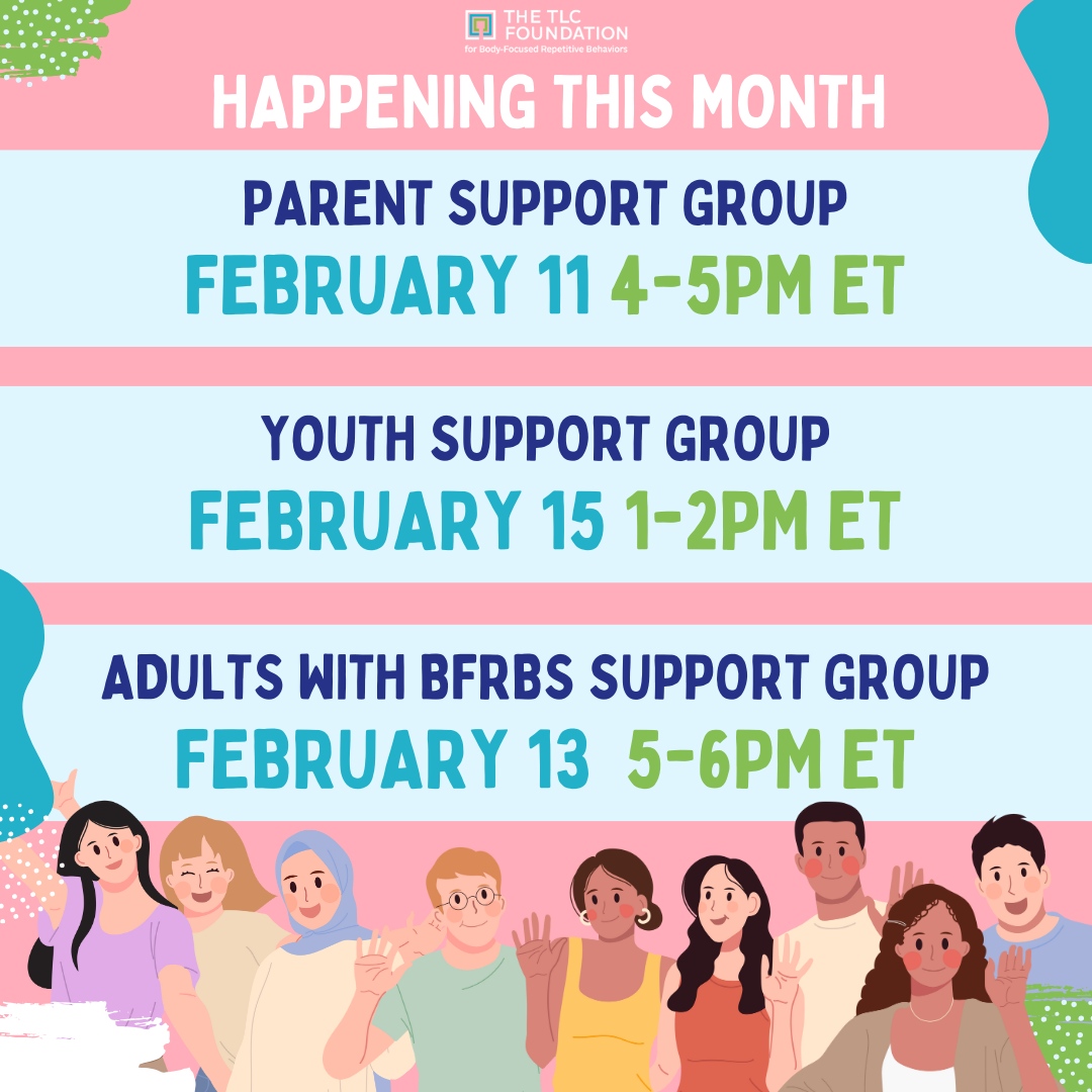 TLC-BFRB (@tlcbfrb) on Twitter photo Mark your calendar for the upcoming support groups this month! All events take place via Zoom.
To register: Visit bfrb.org/events or email info@bfrb.org directly with your name and the group you wish to join. Mark your calendar for the upcoming support groups this month! All events take place via Zoom.
To register: Visit bfrb.org/events or email info@bfrb.org directly with your name and the group you wish to join.