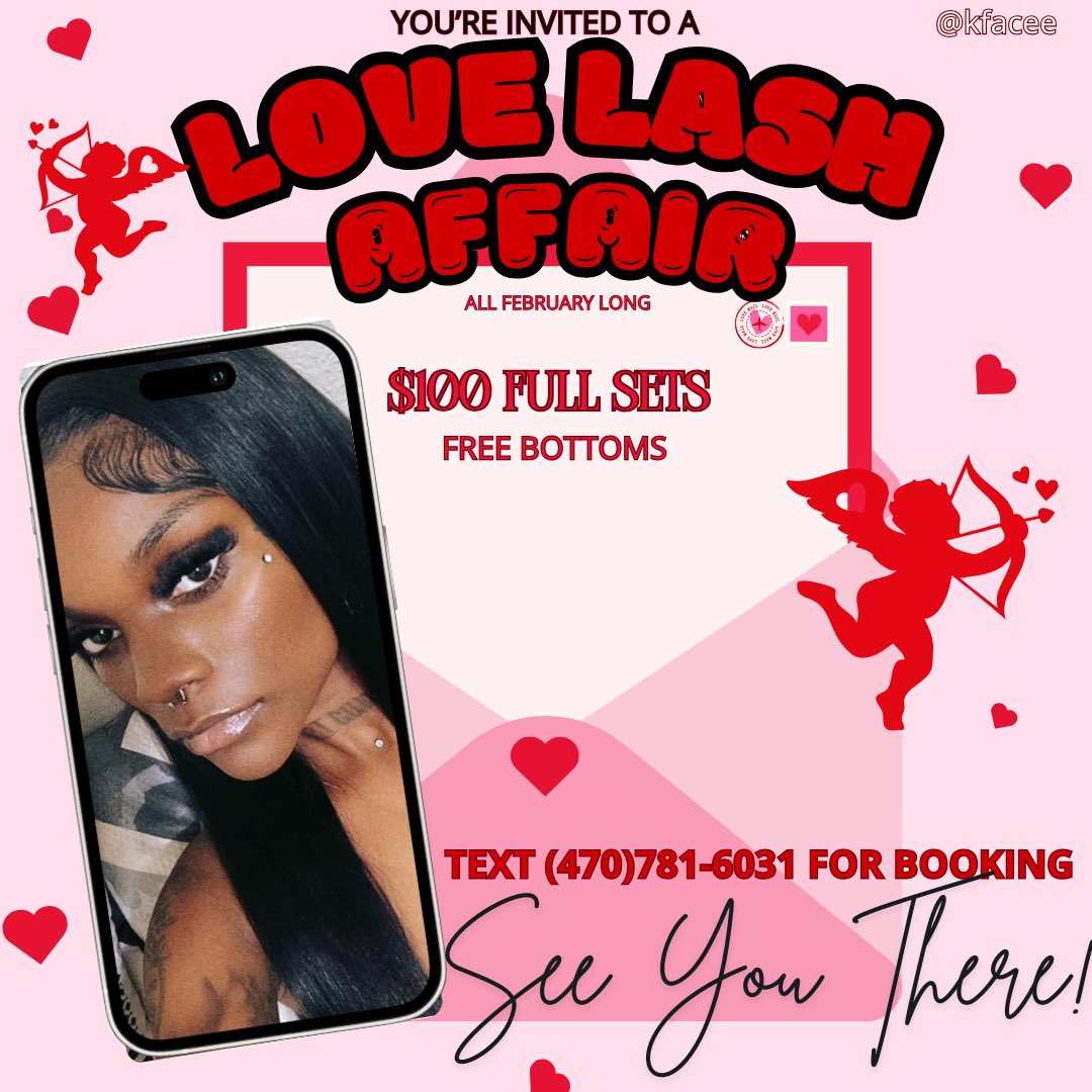 Kfaceee3's tweet image. ❤️LOVE LASH AFFAIR❤️
Starts Jan27th till Feb 28th!!
Number to book
TEXT(470) 781-6031
TEXT(470) 781-6031
February Bookings Available #atllashes #lashextensions #atlantalashtech #volumelashes #lash
$100 ALL February All SET FREE BOTTOMS
$100 ALL February All SET FREE BOTTOMS