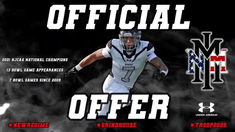 Daniel Skoog (@danielskoog21) on Twitter photo After a great conversation with <a href="/Coach_Hendrix1/">Hendrix</a> I'm happy to say that I've received a scholarship from <a href="/nmmibroncos/">NMMI Football</a>
<a href="/coachpriest222/">Dwayne Priest</a> <a href="/bdortNCS/">Bennett Dorton</a> <a href="/shaine_miles/">Shaine Miles</a>
<a href="/GridironImports/">Gridiron Imports Foundation</a> <a href="/GIfootballChris/">Chris Adamson</a> <a href="/BrianSpapens/">Coach Brian Spapens</a> After a great conversation with <a href="/Coach_Hendrix1/">Hendrix</a> I'm happy to say that I've received a scholarship from <a href="/nmmibroncos/">NMMI Football</a>
<a href="/coachpriest222/">Dwayne Priest</a> <a href="/bdortNCS/">Bennett Dorton</a> <a href="/shaine_miles/">Shaine Miles</a>
<a href="/GridironImports/">Gridiron Imports Foundation</a> <a href="/GIfootballChris/">Chris Adamson</a> <a href="/BrianSpapens/">Coach Brian Spapens</a>