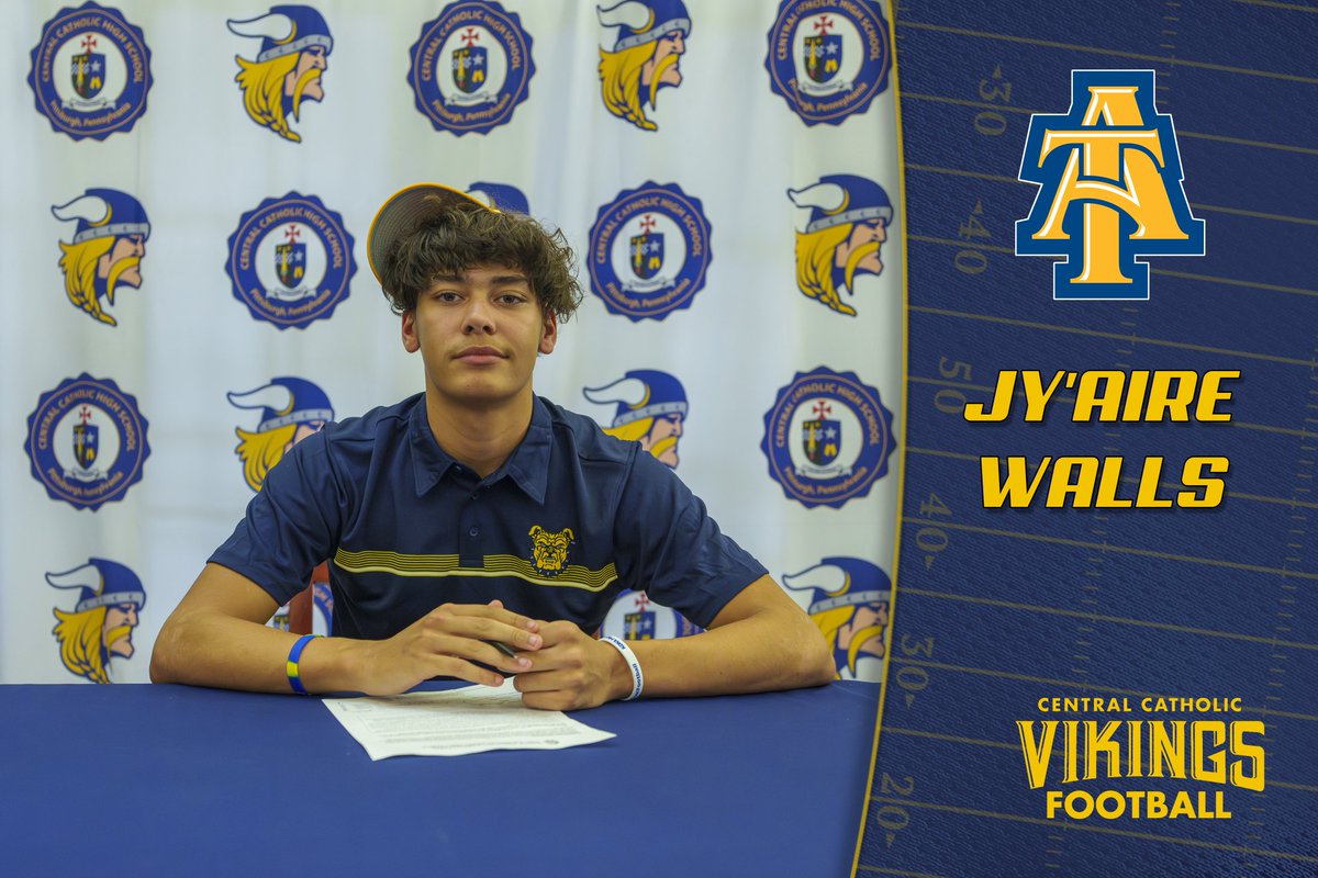 Central Catholic Football (@pcc_football) on Twitter photo Congratulations and 2️⃣👏to <a href="/JyWalls15/">Jy’Aire Walls</a> on your commitment to <a href="/NCATFootball/">Aggie Pride</a>‼️ #MenofCentral #RollVikes Congratulations and 2️⃣👏to <a href="/JyWalls15/">Jy’Aire Walls</a> on your commitment to <a href="/NCATFootball/">Aggie Pride</a>‼️ #MenofCentral #RollVikes