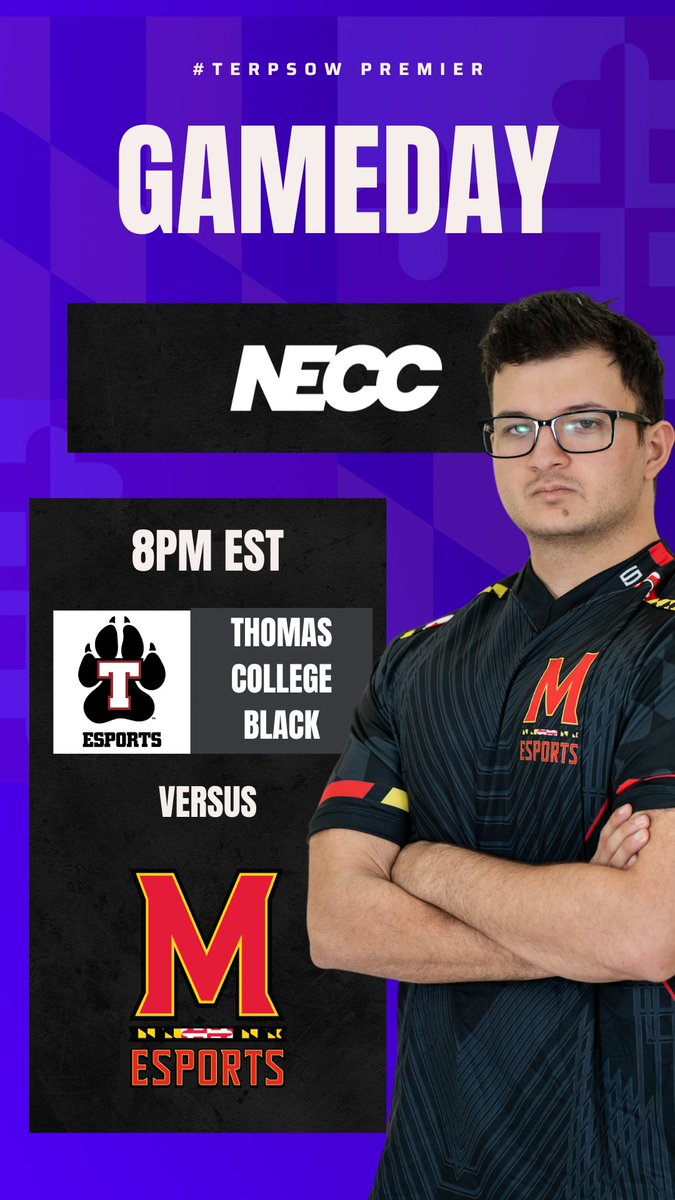 Terps Esports (@terpsesports) on Twitter photo 🔥FRIDAY . NIGHT . SHOWDOWN🔥
The stage is set. Our #TerpsOW Premier team goes head-to-head with <a href="/ThomasEsports/">Thomas Esports</a> at 8 PM tonight! Let’s show them what we’re made of! 💥
⏰ 8:00 PM
🆚 Thomas College Black
What’s stopping us? NOTHING. 💪
#GoTerps | <a href="/UMDRecWell/">UMD RecWell</a> 🔥FRIDAY . NIGHT . SHOWDOWN🔥
The stage is set. Our #TerpsOW Premier team goes head-to-head with <a href="/ThomasEsports/">Thomas Esports</a> at 8 PM tonight! Let’s show them what we’re made of! 💥
⏰ 8:00 PM
🆚 Thomas College Black
What’s stopping us? NOTHING. 💪
#GoTerps | <a href="/UMDRecWell/">UMD RecWell</a>