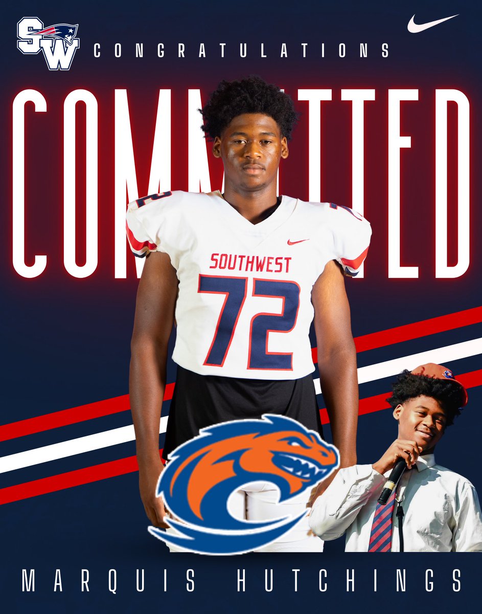Three of our Patriots are taking their talents to the next level! Congratulations to Jay Watkins, Kyle Jefferson, and Marquis Hutchings on signing their letters of intent to continue their football careers at Clayton State University! Keep making Southwest proud! <a href="/Football_SWHS/">Southwest Football</a>