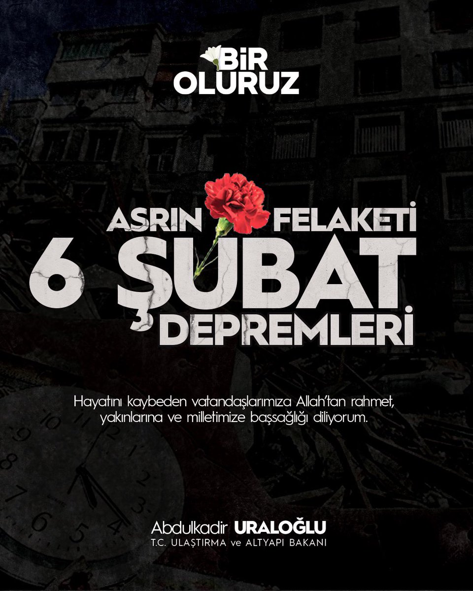 6 Şubat 2023...

Acının tarif edilemediği gün.

Böyle bir günde devlet-millet el ele tek yürek olduk; her can, her nefes için durmadan çalıştık; imar ve ihya faaliyetlerimizi hızla gerçekleştirdik; yaralarımızı birlikte sardık, bugün de birlikte sarmaya devam ediyoruz.