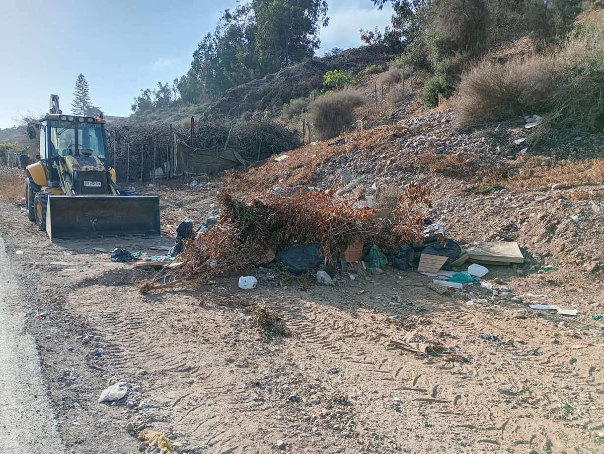 munilaserena's tweet photo. Nuevo operativo de limpieza y retiro de microbasural 🚜🧹
💪🏼Este miércoles llegamos a Alfalfares Oriente para realizar retiro de #microbasural formado a orilla del camino, permitiéndonos avanzar en la recuperación del aseo y #limpieza para los vecinos que transitan por la vía. https://t.co/T4EOvft1Gx