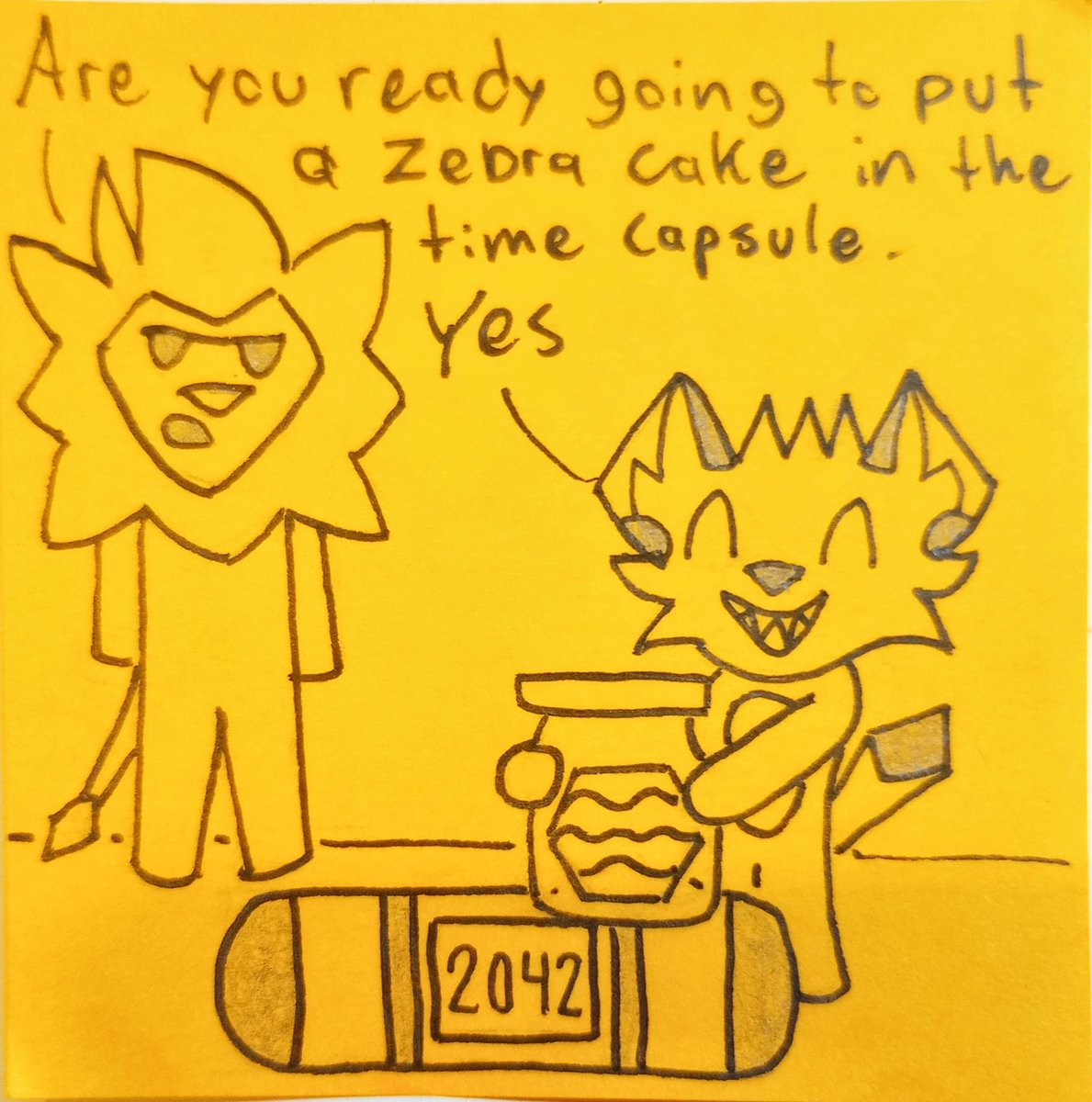 Fraser_Jay_Ryan's tweet photo. The zebra cakes 🎂 is probably going to be expired by the time they open it
#hyena #yeen #lion #zebra #zebracake #littledebbie #doodle #doodling #doodleoftheday #sketckoftheday #sketching #sketch #time #timecapsule #nickalodeon #2042 #2025 #furry #furries https://t.co/n6p7Ub8d8Z