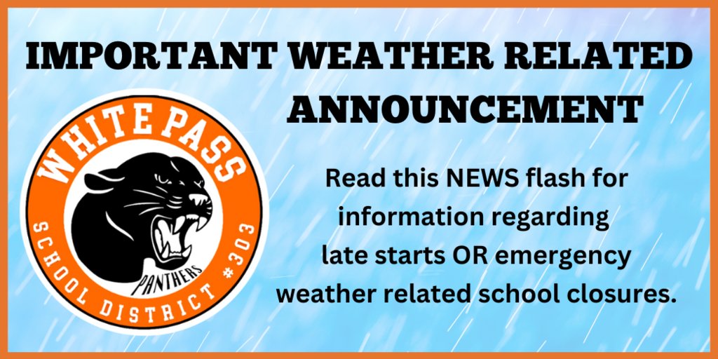 WhitePassSD's tweet photo. Due to road conditions in the shaded areas and upper elevations, AM/PM busses will be on Snow Routes Thursday and Friday, February 6 &amp; 7, 2025. If the weather conditions worsen, we will communicate changes, as needed, for the safety of the students and staff. https://t.co/HcqJFLuuI4
