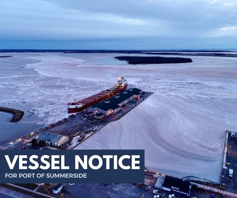 🚢 The MV Puna is expected at Port early tomorrow morning. Discharge operations are anticipated to take 2 days with truck traffic heading East when leaving Port.

#Summerside