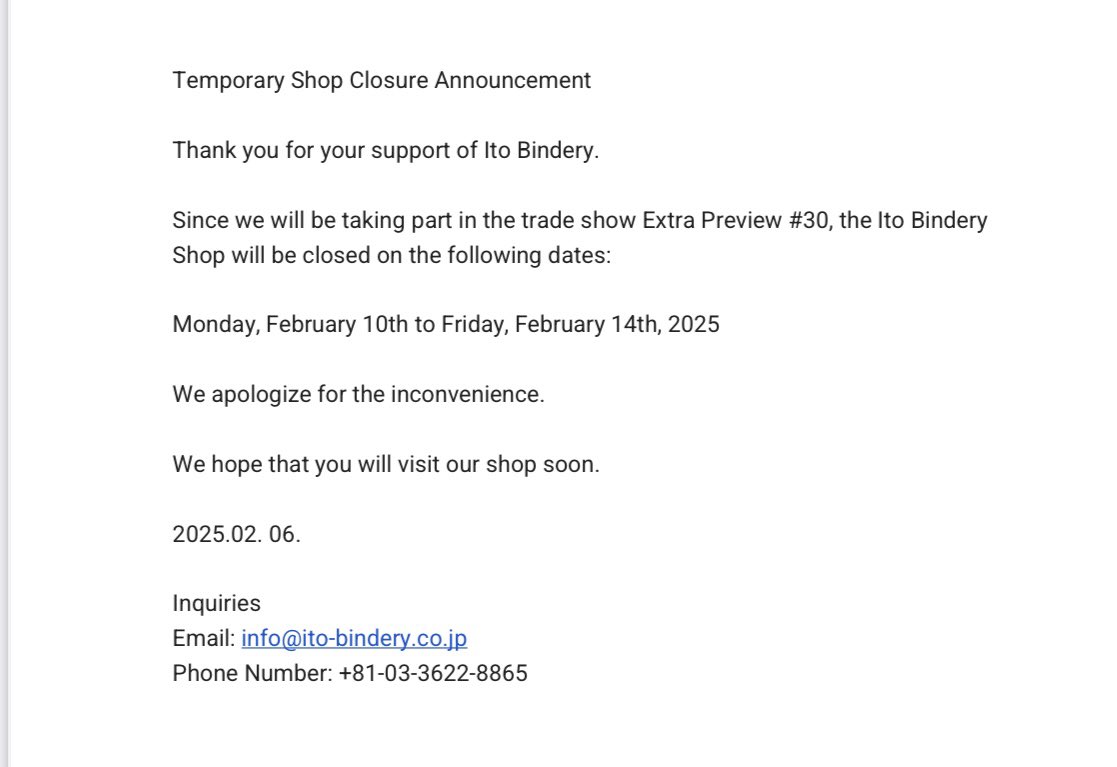 ItoBindery's tweet photo. 【直営店臨時休業のお知らせ】
#extrapreview #エクストラプレビュー
#合同展示会 #展示会 #exhibition #雑貨 #インテリア雑貨 https://t.co/JXtWevKLoV