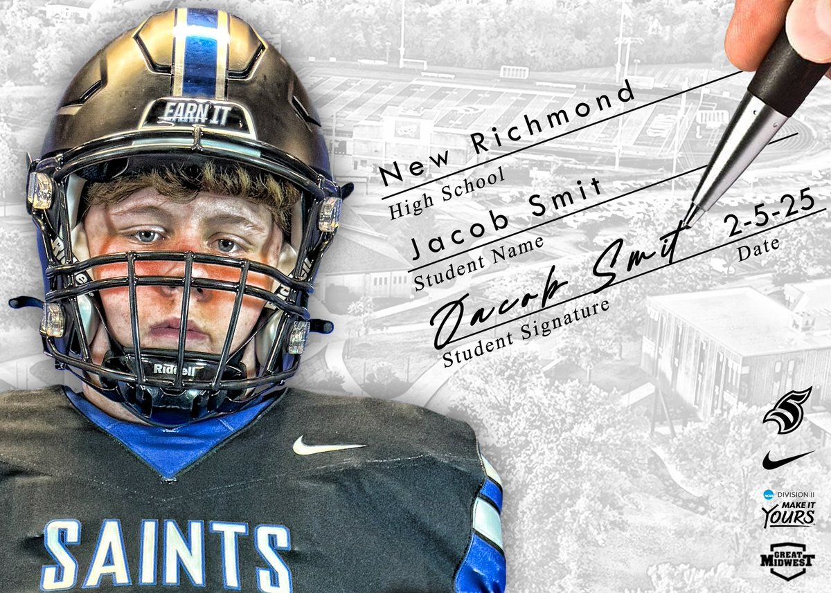 Thomas More Football (@tmu_football) on Twitter photo Welcome to Saints Nation!!
📱<a href="/JakeSmit69/">Jacob Smit</a>
🏫 New Richmond HS
🏈 <a href="/NRHSFootball_/">New Richmond Football</a>
#EarnIt ⚪️⚫️🔵™️ Welcome to Saints Nation!!
📱<a href="/JakeSmit69/">Jacob Smit</a>
🏫 New Richmond HS
🏈 <a href="/NRHSFootball_/">New Richmond Football</a>
#EarnIt ⚪️⚫️🔵™️