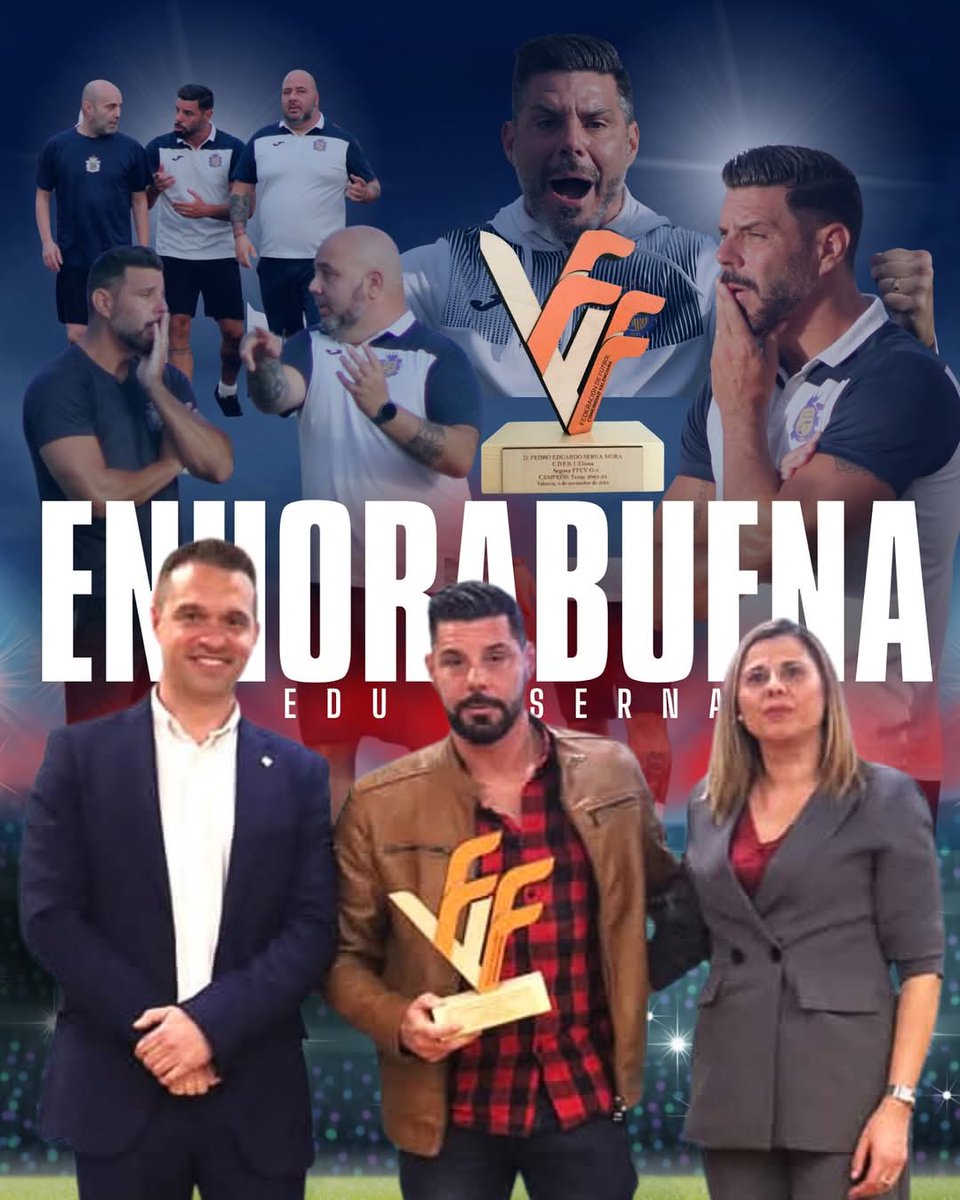 Agradecer a las personas del cuerpo técnico,jugadores y directiva que formaron parte del proyecto e hicieron posible el título de campeón y ascenso de categoría porque como siempre digo "la fuerza del lobo está en la manada", este reconocimiento es por y para vosotr@s!!! 🔴⚽🏆🫂