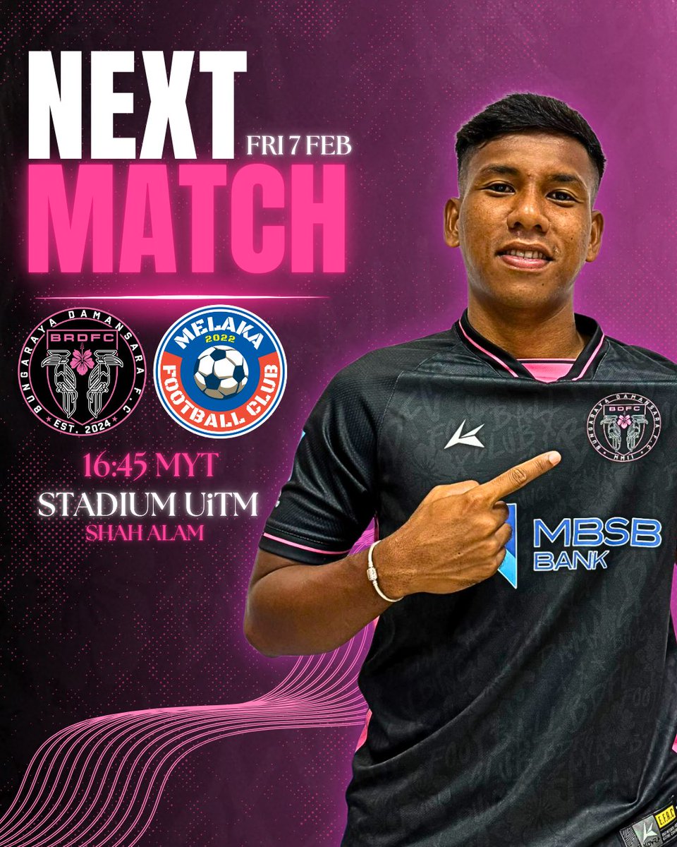 The penultimate match as we host the champions! See y’all at Stadium UiTM Shah Alam this Friday 🫡

#mekarbersamabungarayadamansara