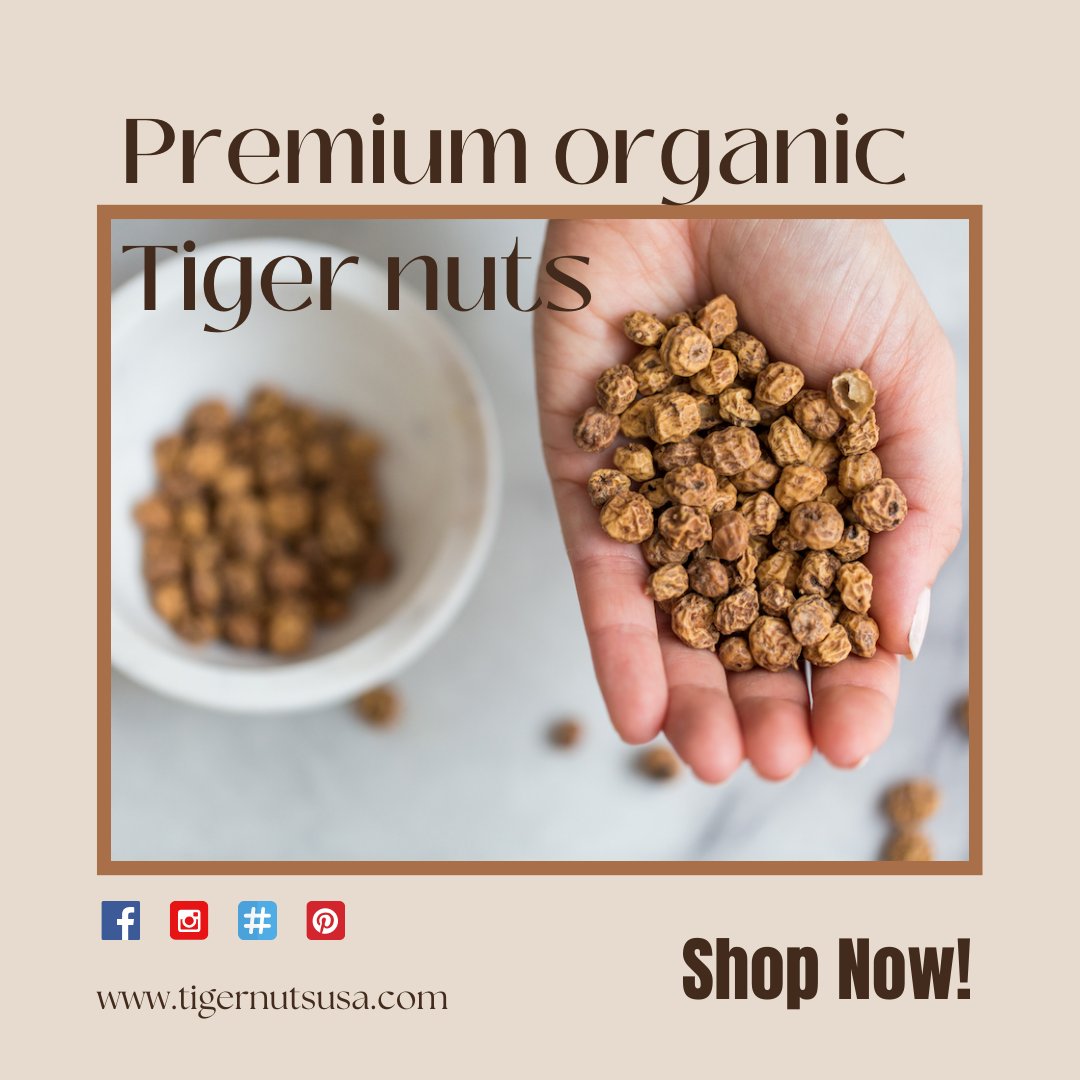 Tiger nuts are Known as a superfood, they are certified organic, gluten-free, nut-free, dairy-free and low in fat. 🥰💚

🛒tigernutsusa.com/collections/th…

#rawpremiumorganictigernuts #organic #nutfree #glutenfree #nongmo #nonallergenic