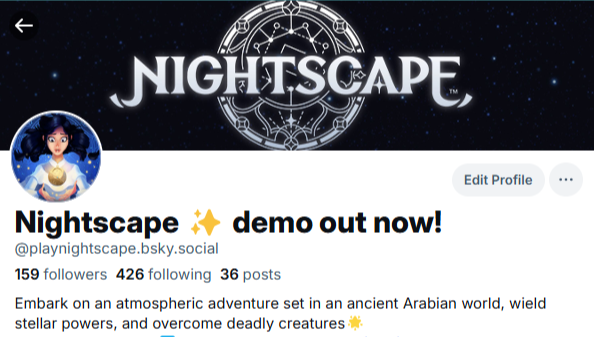 friends, we have decided to leave X but we'd love to stay connected! you can follow us over at 🔵☁️ as well as these other places:

🕐: playnightscape
👁️G: playnightscape
🧵: playnightscape