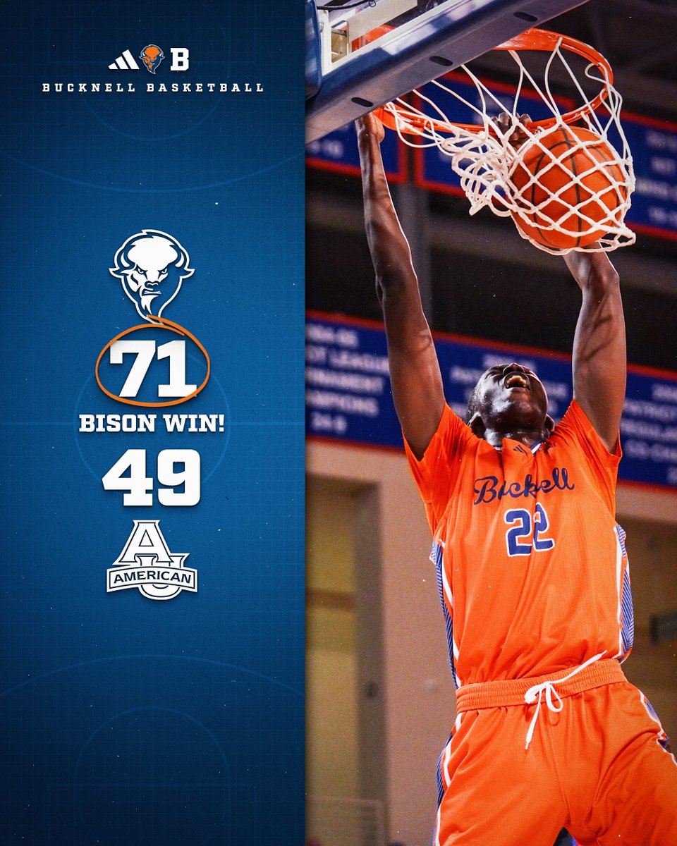 Bucknell_MBB's tweet photo. BISON WIN! Still perfect at home in @PatriotLeague play. #rayBucknell #Team130 https://t.co/BCVrV5wZOr