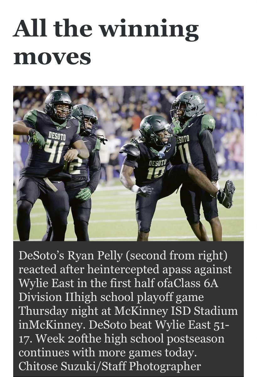 Couldn’t Stay Off The Dallas Morning News… All Season Long!! hudl.com/v/2R9FdZ