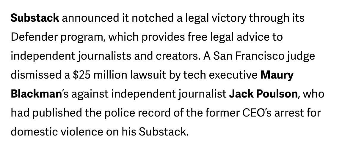 Hamish McKenzie (@hamishmckenzie) on Twitter photo Good victory for investigative journalist Jack Poulson and freedom of the press. 
(More on the story at the link below.) Good victory for investigative journalist Jack Poulson and freedom of the press. 
(More on the story at the link below.)