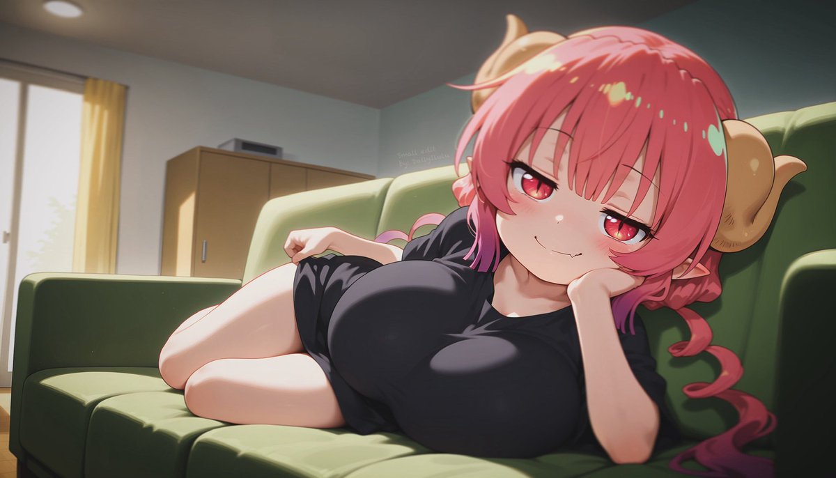 irurululu's tweet photo. Oh? Did you wanna sit here? 
Heh... too bad, I just got comfortable.
You may sit on the floor, beneath me~ https://t.co/HnN7AYM3dK