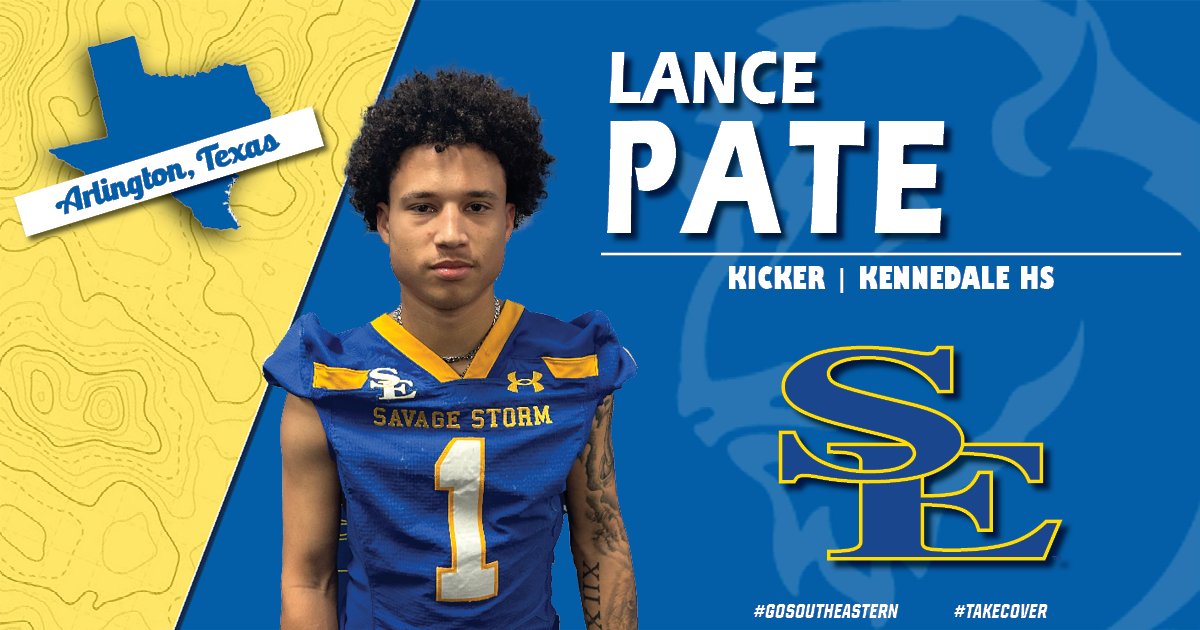 Southeastern Athletics (@gosoutheastern) on Twitter photo Welcome <a href="/LPate_/">Lance Patè</a> to the Savage Storm family!
<a href="/SavageStormFB/">Savage Storm Football</a>
#GoSoutheastern | #TakeCover | #NSD2025 Welcome <a href="/LPate_/">Lance Patè</a> to the Savage Storm family!
<a href="/SavageStormFB/">Savage Storm Football</a>
#GoSoutheastern | #TakeCover | #NSD2025