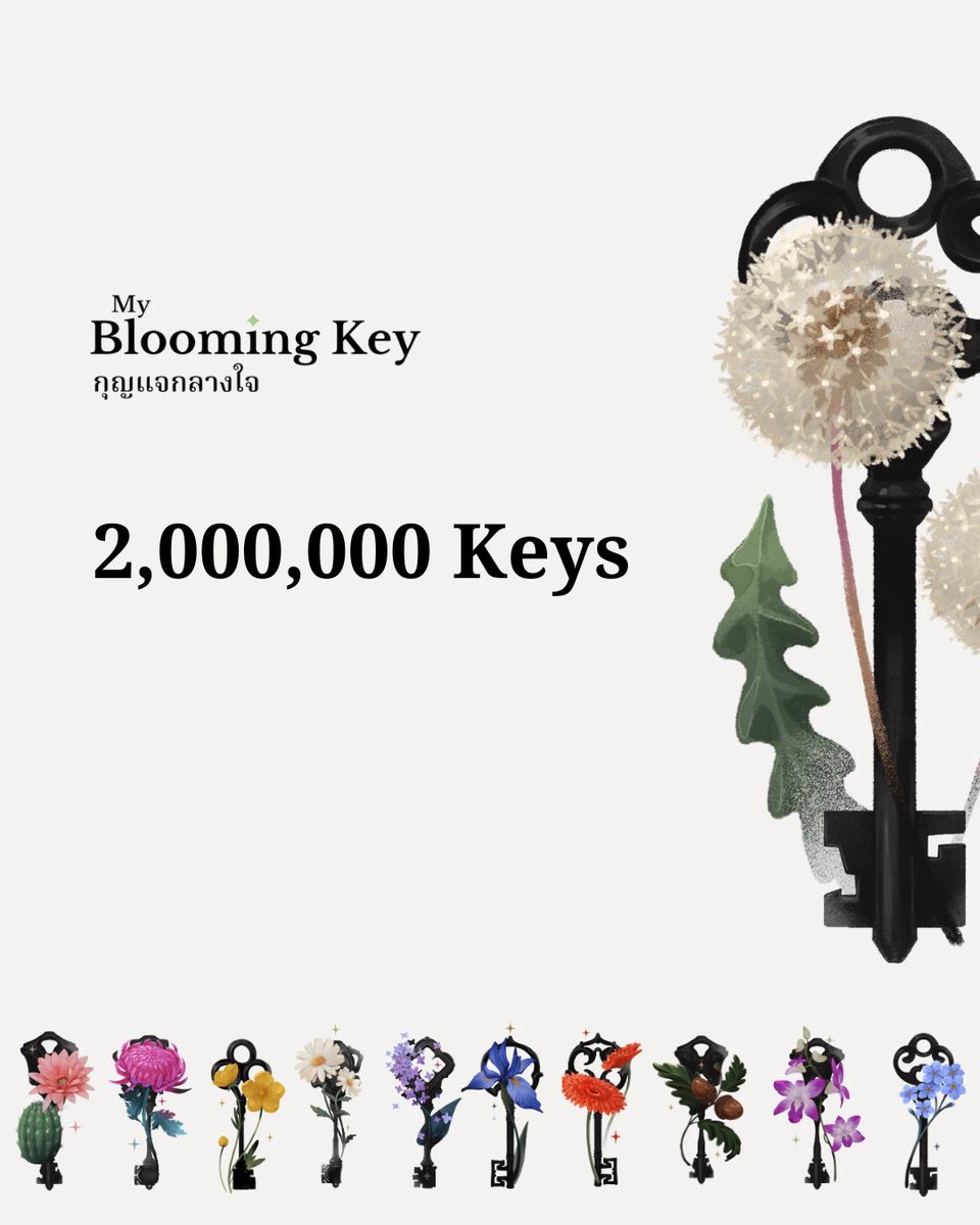 🗝️🌺เราไม่เคยรู้สึกตื่นเต้นแบบนี้มาก่อน ขอบคุณทุกคนมาก ๆ ที่ซับพอร์ต Project My blooming key ที่เข้ามาเล่นและแชร์โปรเจคนี้ออกไปจนได้รับกระแสการเข้ามาเล่น quiz จนถึง 2000000 ครั้งและยังเพิ่มขึ้นเรื่อย ๆ ! เราในฐานะผู้สร้างและทำคนเดียว ต้องขออภัยถ้าหากมีข้อผิดพลาดใด ๆ