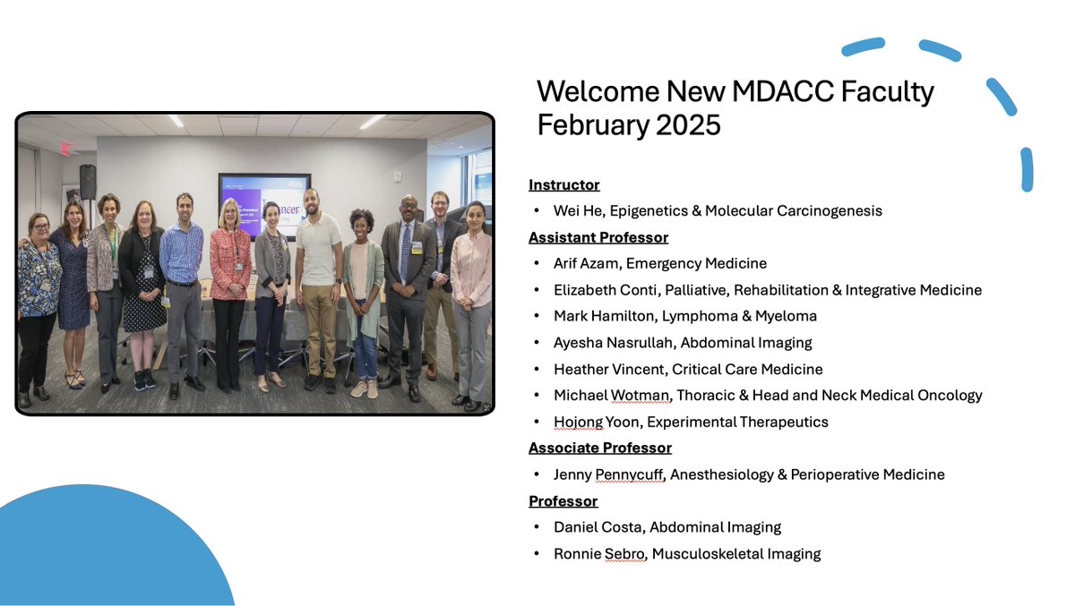 Anne Tsao, MD, MBA (@annetsao2) on Twitter photo ๐จ Exciting News! ๐จ
A warm welcome to our newest faculty at <a href="/MDAndersonNews/">MD Anderson Cancer Center</a>! Your expertise & dedication will drive groundbreaking research, education, & patient care in our mission to #EndCancer. Special thanks to <a href="/CrystalCWMD/">Crystal Wright</a> , <a href="/MaureenT5/">Maureen Triller, DrPh, PMP, CMQ, PHR</a> & the Academic Affairs team for an ๐จ Exciting News! ๐จ
A warm welcome to our newest faculty at <a href="/MDAndersonNews/">MD Anderson Cancer Center</a>! Your expertise & dedication will drive groundbreaking research, education, & patient care in our mission to #EndCancer. Special thanks to <a href="/CrystalCWMD/">Crystal Wright</a> , <a href="/MaureenT5/">Maureen Triller, DrPh, PMP, CMQ, PHR</a> & the Academic Affairs team for an