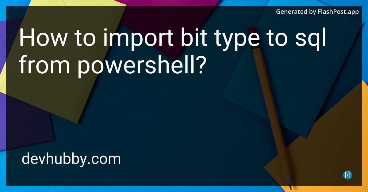 devhubbycom's tweet image. Is importing a bit to SQL the PowerShell equivalent of catching a unicorn?

Source: devhubby.com/thread/how-to-…

#Database #CodingHelp #DataTypes #ITSolutions #sql #scripting