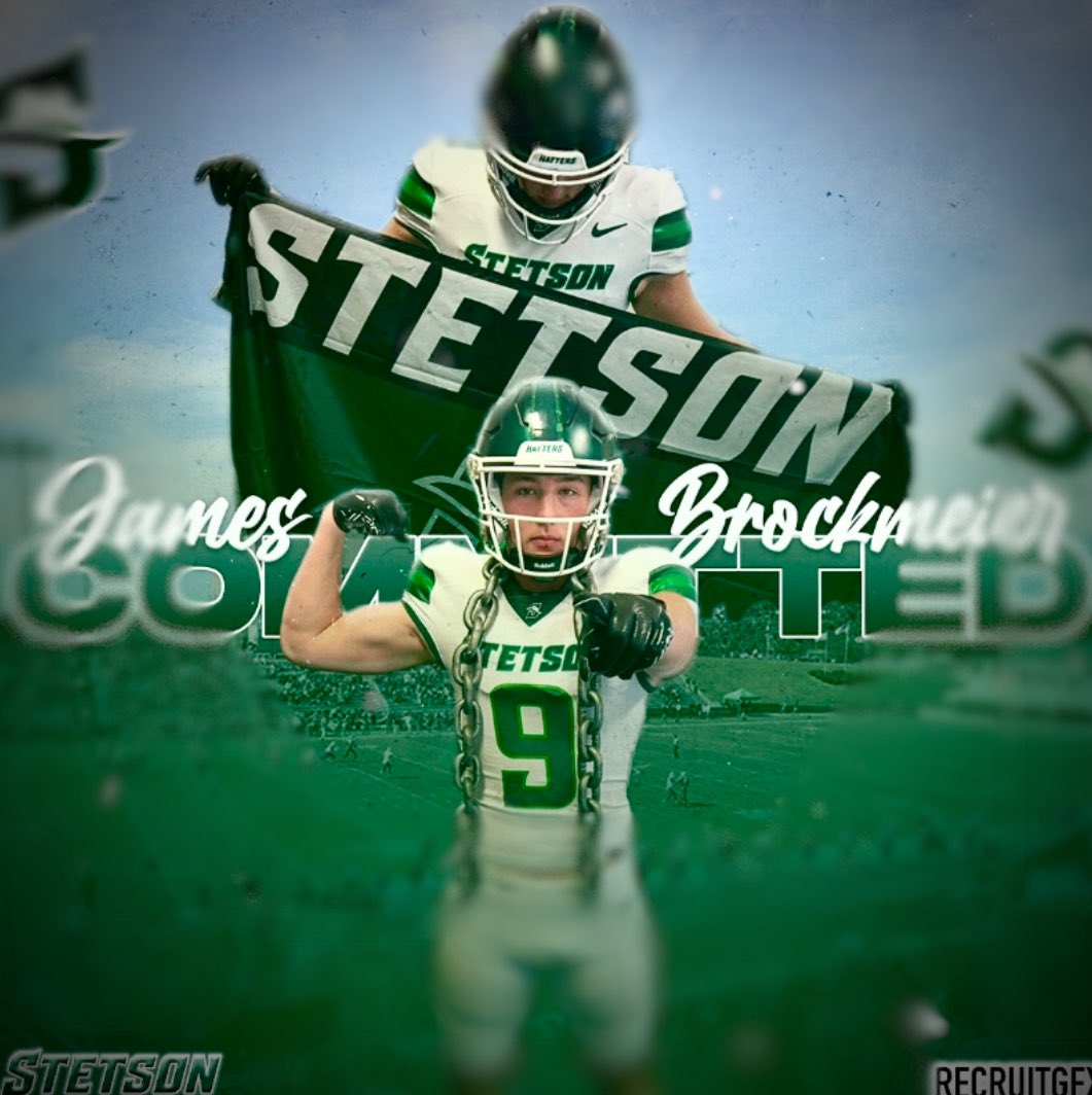 James Brockmeier (@jbrockmeier9) on Twitter photo #AGTG I am blessed to announce my commitment to Stetson University! Thank you to everyone who helped me get here! #DefendDeLand
<a href="/CoachSmith91/">Herman Smith</a> <a href="/CoachKLBs/">Dustin Kincaid</a> <a href="/BIGshadowMIKE/">Coach Mike Jasper</a> <a href="/Coach_Hartz_2/">Steve Hartz</a> <a href="/Coach_Hampton_/">Jordan Hampton</a> <a href="/DTownsend21/">DeMarcus Townsend</a> <a href="/CoachCapasso_DL/">Coach Capasso</a> #AGTG I am blessed to announce my commitment to Stetson University! Thank you to everyone who helped me get here! #DefendDeLand
<a href="/CoachSmith91/">Herman Smith</a> <a href="/CoachKLBs/">Dustin Kincaid</a> <a href="/BIGshadowMIKE/">Coach Mike Jasper</a> <a href="/Coach_Hartz_2/">Steve Hartz</a> <a href="/Coach_Hampton_/">Jordan Hampton</a> <a href="/DTownsend21/">DeMarcus Townsend</a> <a href="/CoachCapasso_DL/">Coach Capasso</a>