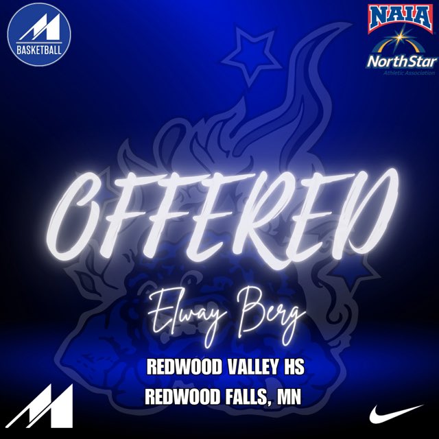 After a great talk with <a href="/CoachAndeMSU/">Brody Anderson</a> I am blessed to receive my first offer from Mayville State! Go comets! <a href="/MSUCometsMBB/">Mayville State MBB</a>