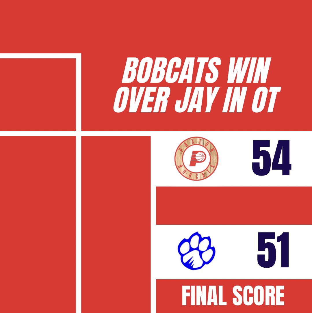 PaxtonHoops's tweet photo. Paxton Bobcats go on the road and defeat Jay 54-51 in overtime to advance to the District Championship game ‼️

Bobcats will go to Baker Friday night for the District Championship game at 7:00pm. https://t.co/Psl292idps