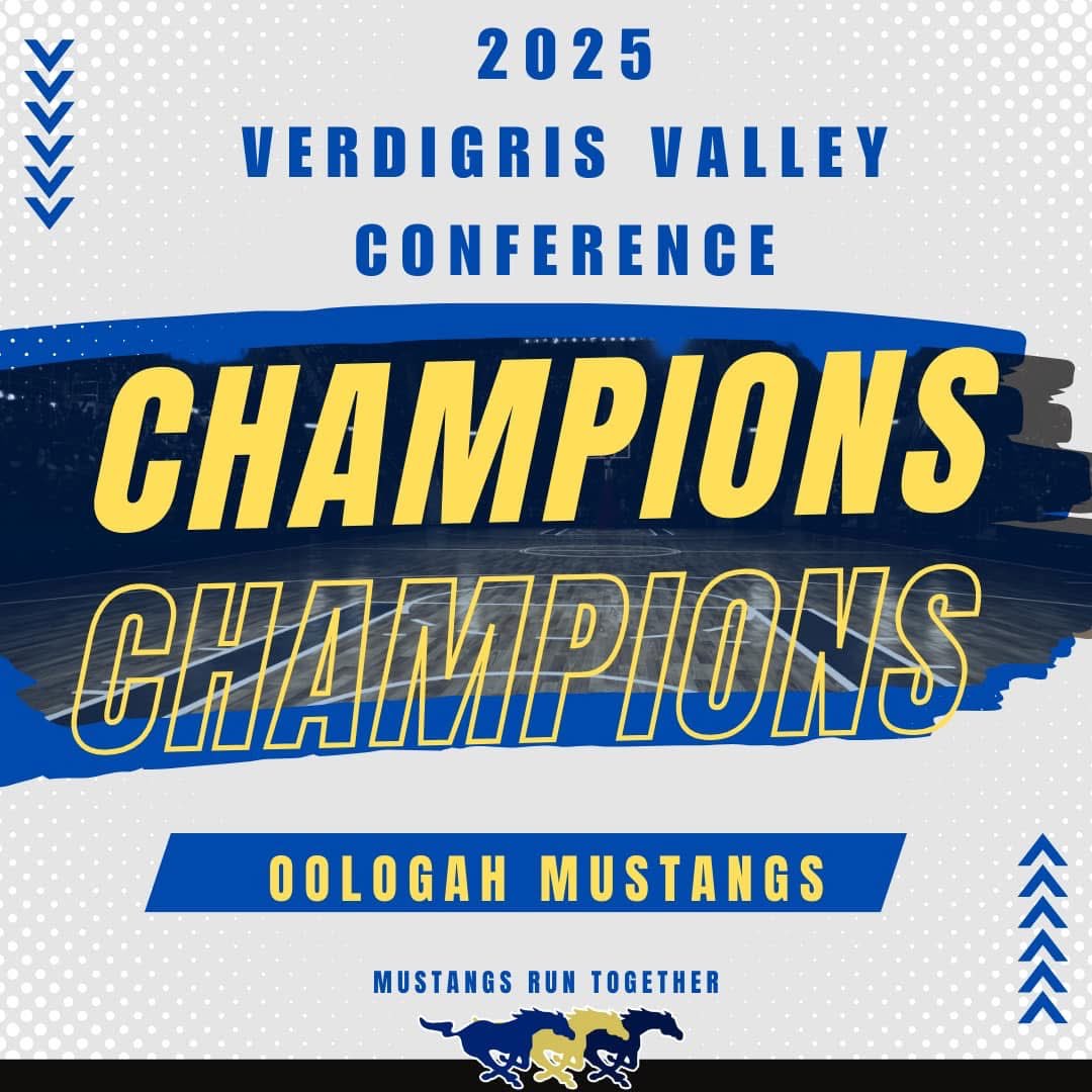 For the first time in over a decade… 
The Oologah Mustang Boys are The Verdigris Valley North Conference Champs!!!

🔵 3 games left
🟡 15-5 record
🔵 8-1 at home
🟡 7-0 in conference play

🏆 🏀 Mustangs Run Together 🏀 🏆