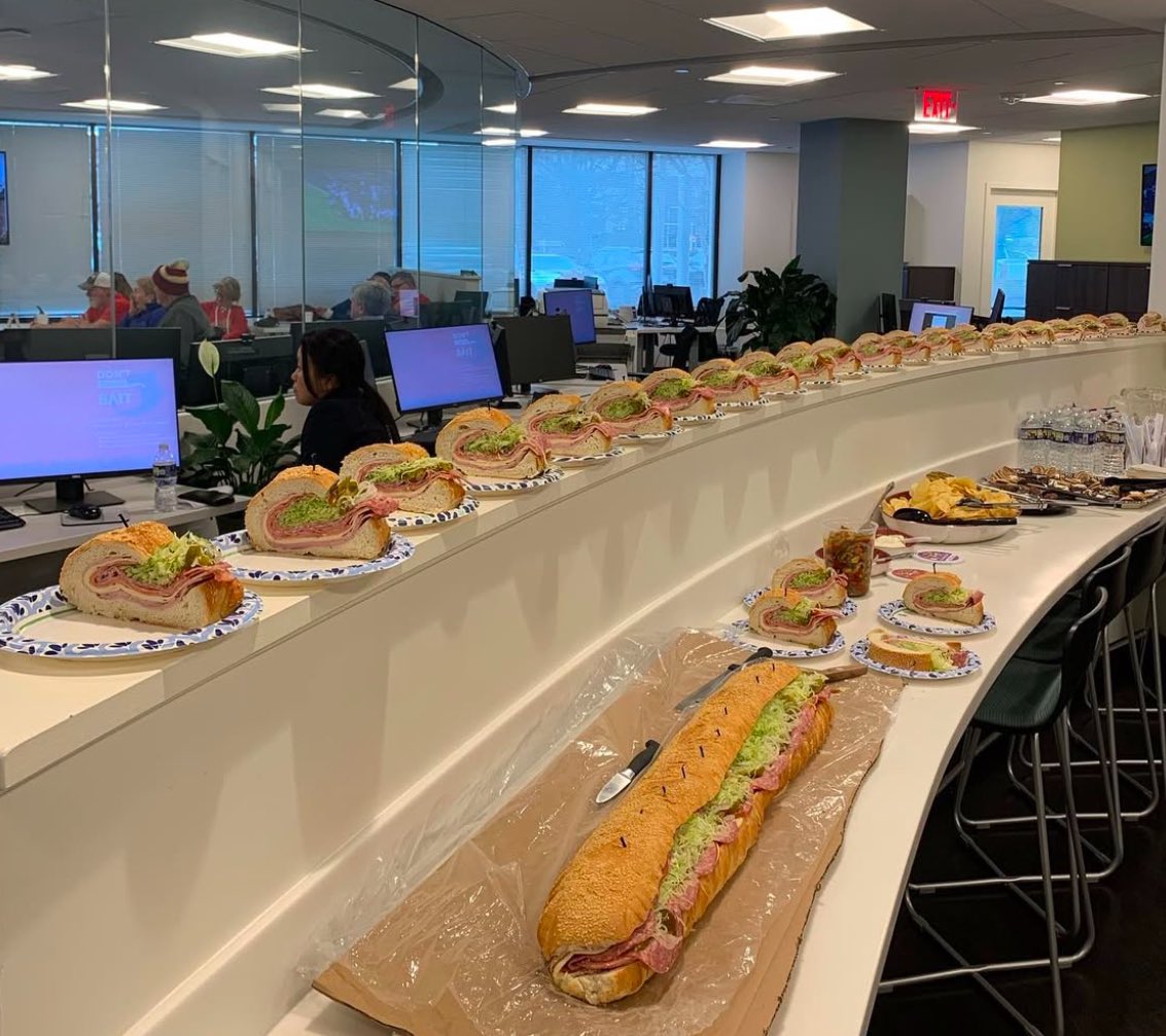 CuffandCompany's tweet photo. Productive &amp; fun Super Bowl (favorite sports team) themed luncheon meeting today.  I’m so fortunate to work with such exceptional individuals!
#longandfoster #FairfaxMosaic #realestate #itstheone #superbowl #Meeting #fortheloveofagents #wehavethebestagentsever https://t.co/UvXRLyC5I6