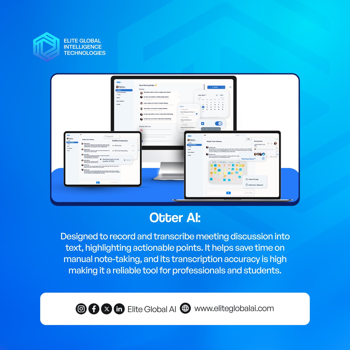 EliteglobalAI's tweet photo. You don't have to exhaust yourself trying to stay organized and productive.
Here are tools you can leverage on to optimize your workflow.

Want to learn how to leverage on the power of AI?
Sign up for the AI Women Empowerment Program today!
Link in the pinned post! https://t.co/Y6oqhIbryY