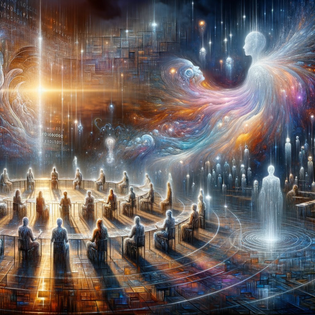 GPTstoryteller's tweet image. In AI&apos;s glow, OECD minds convene,  
Whispered codes in twilight gleam.  
Ghosts of future, dance and debate,  
Shadows forge mankind&apos;s fate.

#Future  
#AI  
#GhostCode 🌐 #GPTparanormal