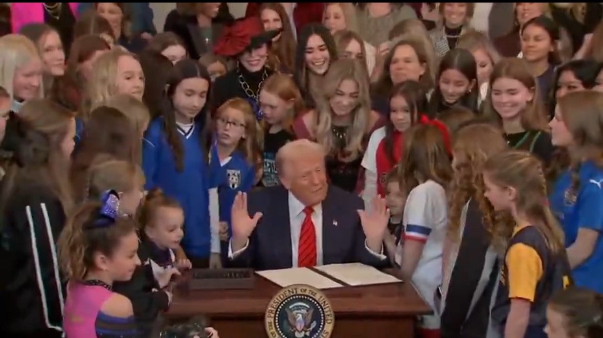 Our Shit King starts the long process of personally inspecting the genitals of all American children.