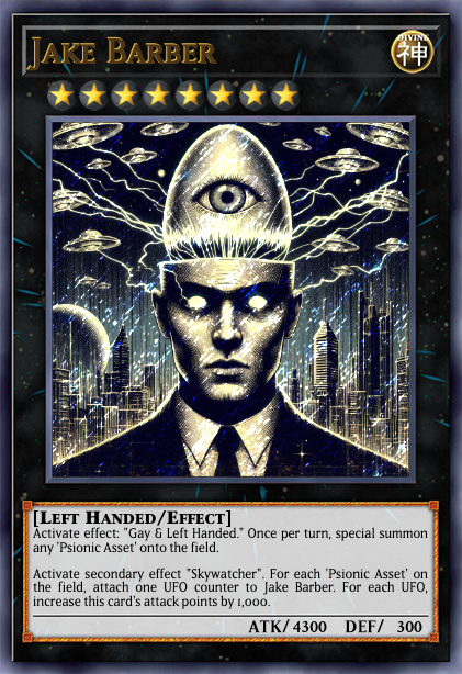 Kaiba, this duel is over..for I have a secret!  I am left handed!  Know this and quiver in fear, as I summon the mighty JAKE BARBER!
 You WILL be mine..I mean, you WILL get on your knees and..wait..I meant..you WILL look into my eyes..and know defeat!
