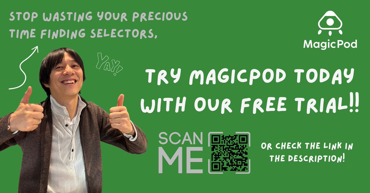 🚀 Struggling with locators? 😵‍💫

With MagicPod, just click or drag elements—no more searching for IDs or labels! 🔍💻

✨ Test like magic. Try FREE today! #TestAutomation #MagicPod
