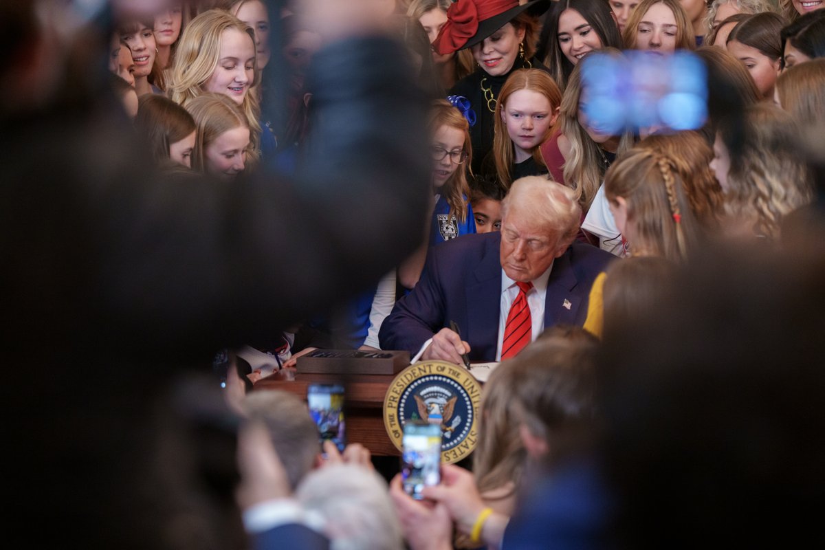 "With this executive order, THE WAR ON WOMEN'S SPORTS IS OVER." –President Donald J. Trump 🇺🇸