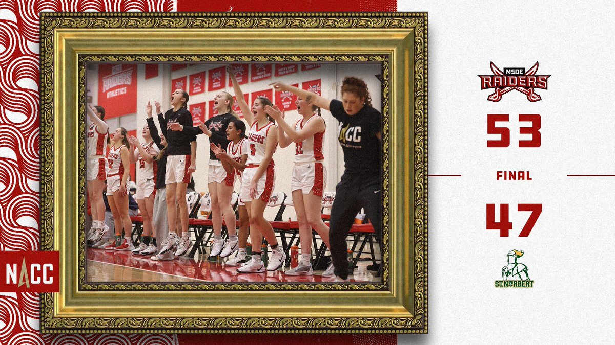 🏀 @msoewbb | FINAL 

The Raiders celebrate National Girls and Women in Sports Day in style as they hand St. Norbert their first conference loss of the season!

#TheRaiderWay #d3hoops