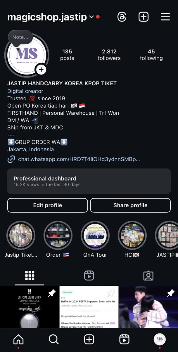 Magicshop INA GO | Personal WH Jastip Trf Won tweet media