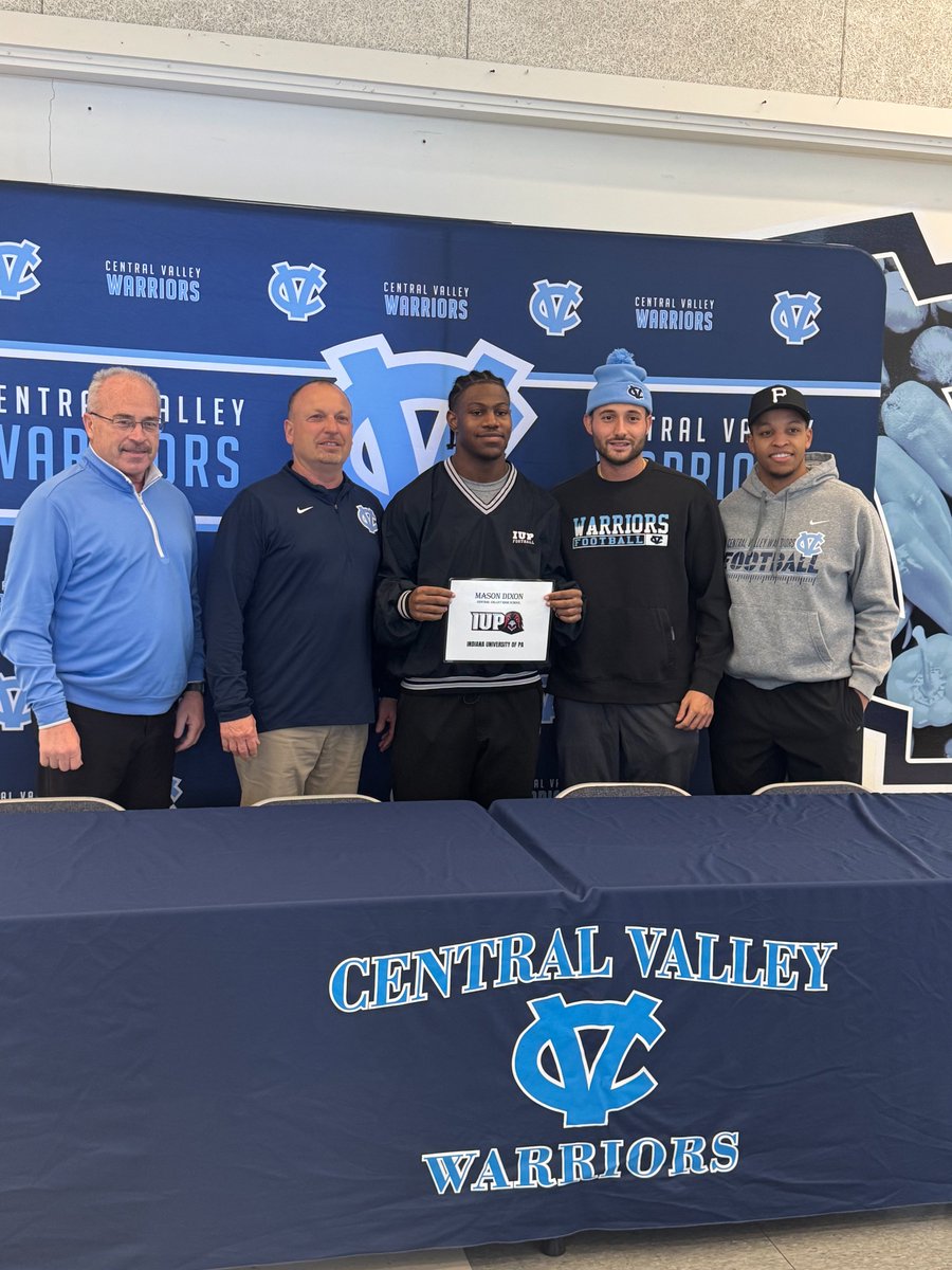 cvqbclub's tweet photo. 🚨🏈 SIGNING DAY SUCCESS! 🏈🚨

The Central Valley Quarterback Club is beyond proud to announce that two of our outstanding seniors are taking their talents to the next level!

✨ Michael Bendekovic is extending his playing career at Geneva College, where he will also be pursuing a degree in Engineering! A relentless competitor on the field and a dedicated student in the classroom, Michael has been a cornerstone of our team, leading with heart, intelligence, and unshakable work ethic. Geneva is getting not just a great athlete, but an even better human being. We can’t wait to see what you accomplish, Mike!

🔥 T. Mason Dixon has officially signed with Indiana University of Pennsylvania to continue his football journey while earning a world-class education! A force to be reckoned with on game day and a leader off the field, Mason embodies what it means to be a Warrior. His commitment, grit, and passion for the game have set the tone for our program, and we know he’ll bring that same intensity and character to IUP. Big things ahead, Mason!

Coach Lyons couldn’t be prouder of the men you both have become. Football has given you an incredible platform to chase your dreams, and we know you’ll make the most of this opportunity. Geneva and IUP are getting true Warriors—student-athletes who lead with integrity, dedication, and excellence.

💙 Congratulations, Michael & Mason! Your CV family is behind you all the way! 💙

#WarriorPride #SigningDay #NextLevel #GoGeneva #GoIUP #BuiltDifferent @TMasonDixon @MikeyBendekovic