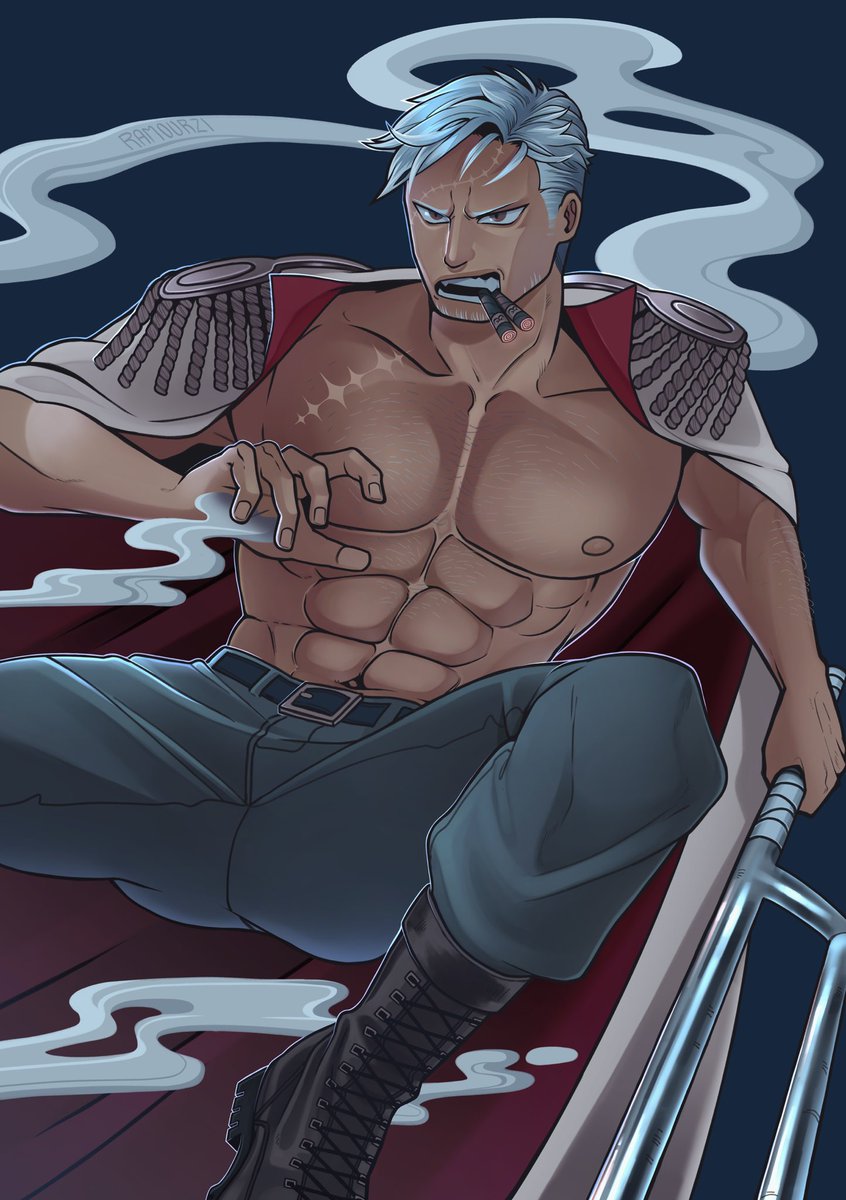 Original and colored version of my sfw piece in the <a href="/smokerzine/">Smokescreen: A Smoker Zine | Project finished</a> 

#Onepiece | #スモーカー | #Smoker